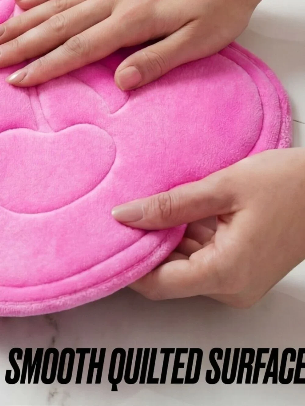Juicy Couture Home Quilted Memory Foam Bow Cherry Scalloped Bath Rug